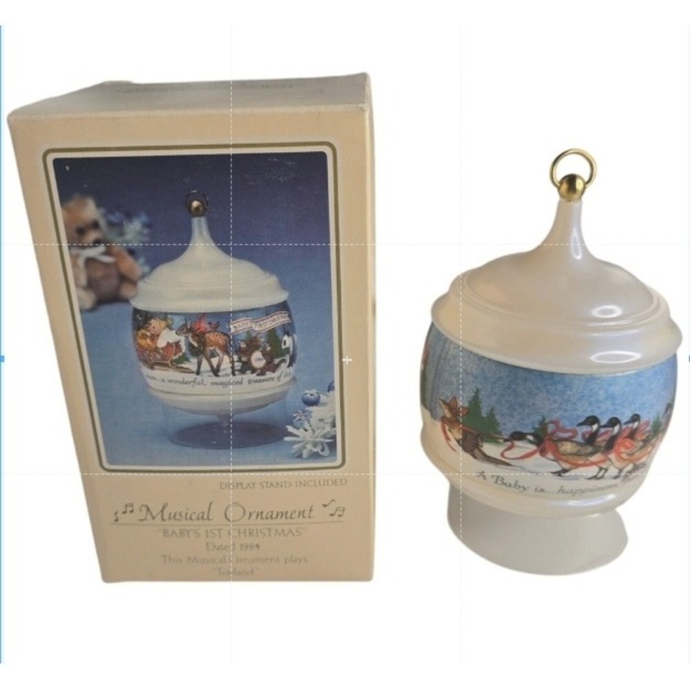 Hallmark Baby's First‎ Christmas Musical Ornament 1984 Vintage In Box